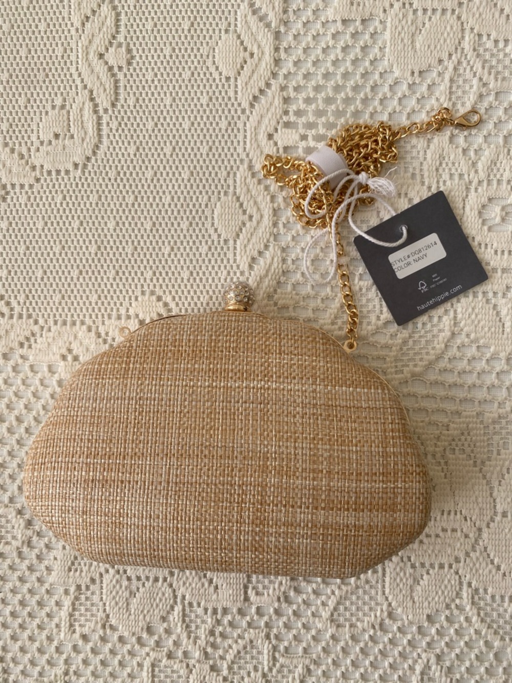 Haute Hippie Shell Clutch with Gold Chain - Picture 4 of 12